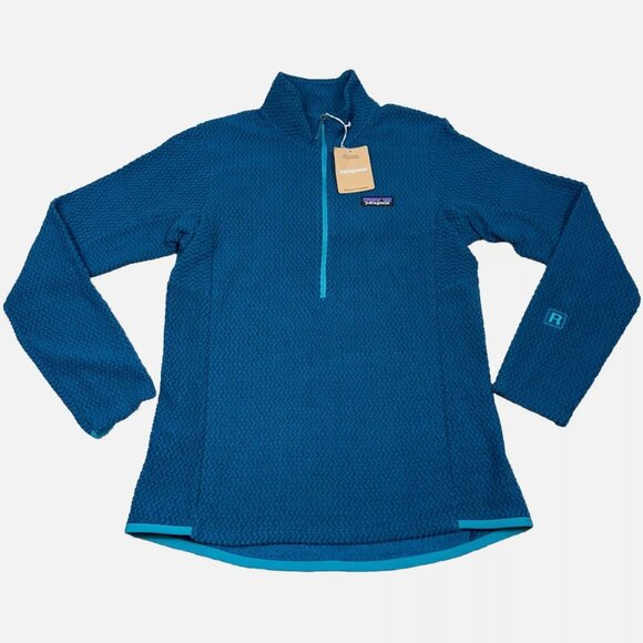 New Patagonia R1 Air 1/2 Zip Neck Women's XL Lagom Blue Pullover Fleece Pullover - Picture 9 of 9